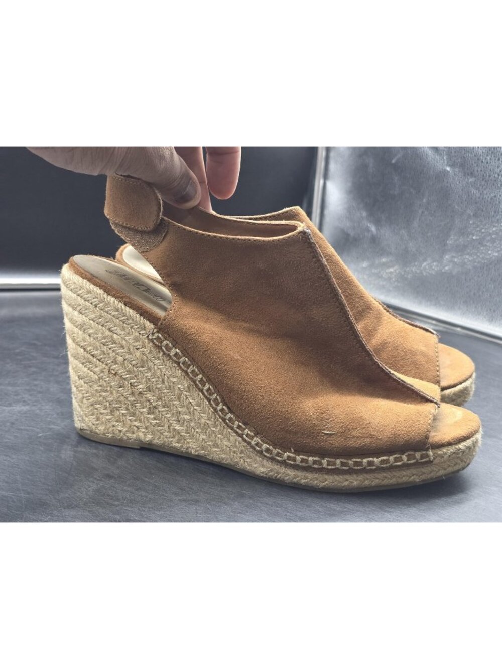 Brash Sandals Womens Size 9 41.5 Brown Espadrille Wedge Damage Stains Shoes